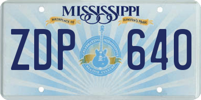 MS license plate ZDP640