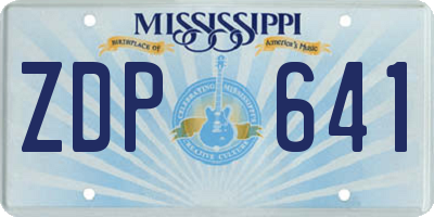 MS license plate ZDP641