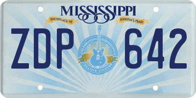 MS license plate ZDP642