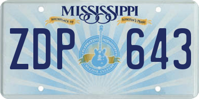 MS license plate ZDP643