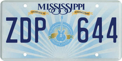 MS license plate ZDP644