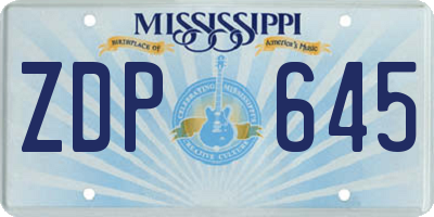 MS license plate ZDP645