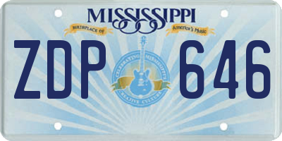 MS license plate ZDP646