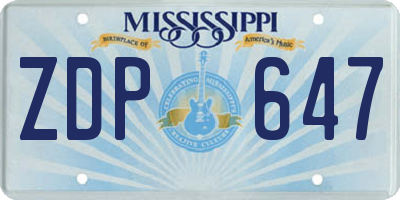 MS license plate ZDP647