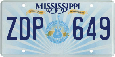 MS license plate ZDP649