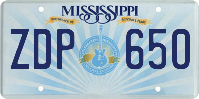MS license plate ZDP650