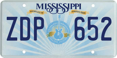 MS license plate ZDP652