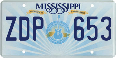 MS license plate ZDP653