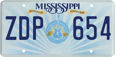 MS license plate ZDP654