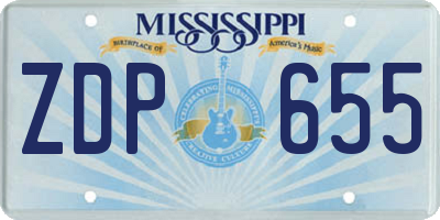 MS license plate ZDP655