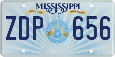 MS license plate ZDP656