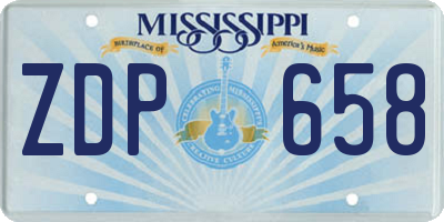 MS license plate ZDP658
