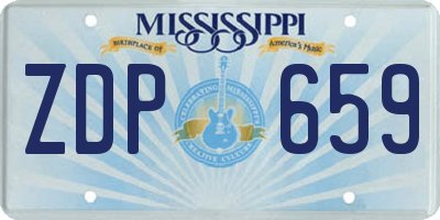 MS license plate ZDP659