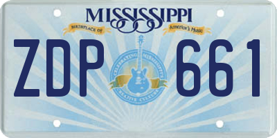 MS license plate ZDP661