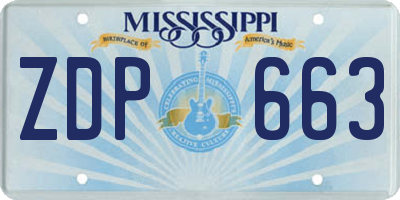 MS license plate ZDP663