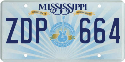 MS license plate ZDP664