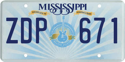 MS license plate ZDP671