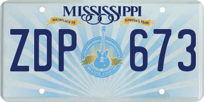 MS license plate ZDP673