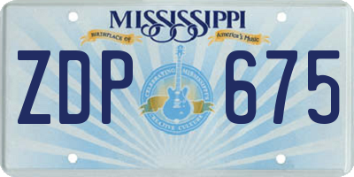 MS license plate ZDP675