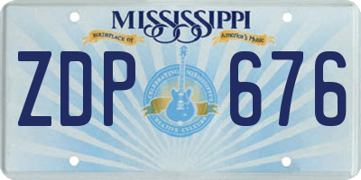 MS license plate ZDP676