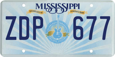 MS license plate ZDP677