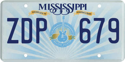 MS license plate ZDP679