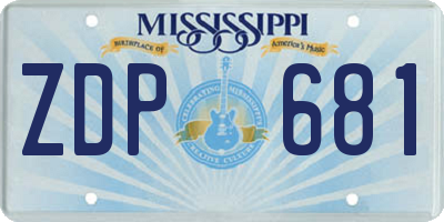 MS license plate ZDP681