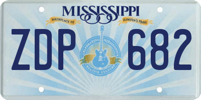 MS license plate ZDP682