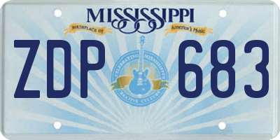 MS license plate ZDP683