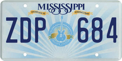 MS license plate ZDP684