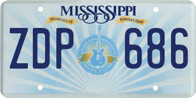 MS license plate ZDP686
