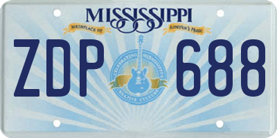 MS license plate ZDP688