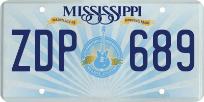 MS license plate ZDP689