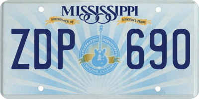 MS license plate ZDP690