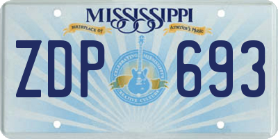 MS license plate ZDP693