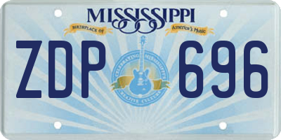 MS license plate ZDP696