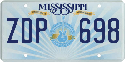 MS license plate ZDP698