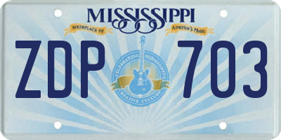 MS license plate ZDP703