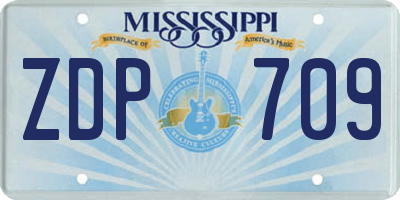 MS license plate ZDP709