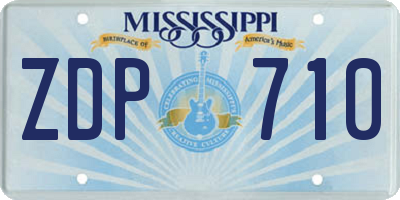 MS license plate ZDP710