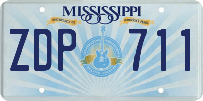 MS license plate ZDP711