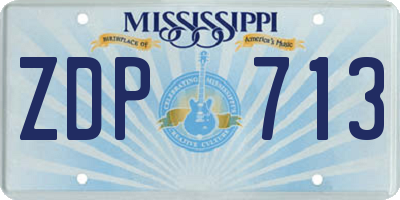 MS license plate ZDP713