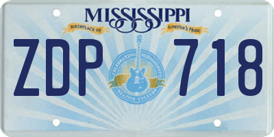 MS license plate ZDP718