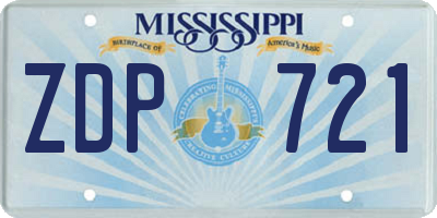 MS license plate ZDP721