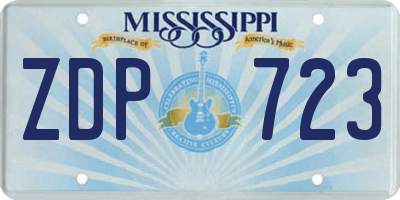 MS license plate ZDP723