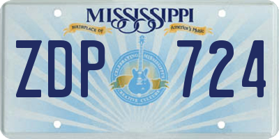 MS license plate ZDP724