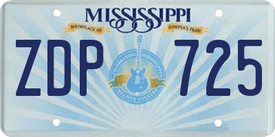 MS license plate ZDP725