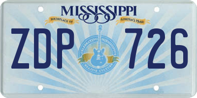 MS license plate ZDP726