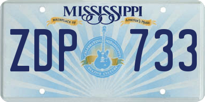 MS license plate ZDP733
