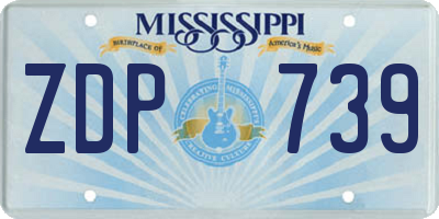 MS license plate ZDP739